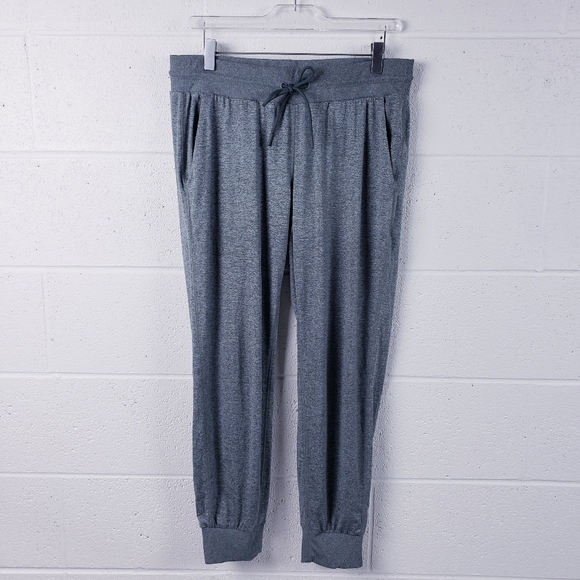 Athleta Jogger Sweatpants Green Marled Elastic Waist Lounge Pant Size Medium - Picture 1 of 10